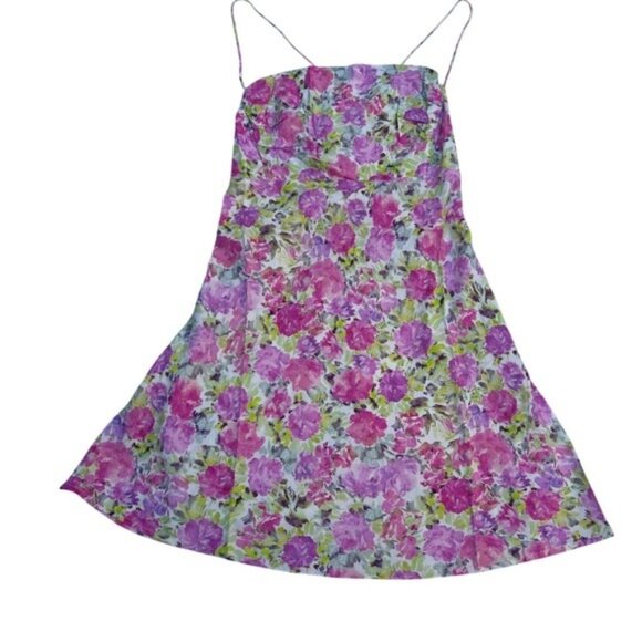 For Love & Lemons Paulina Floral Spaghetti Strap Backless Mini Dress Sizes XS M - Picture 9 of 14